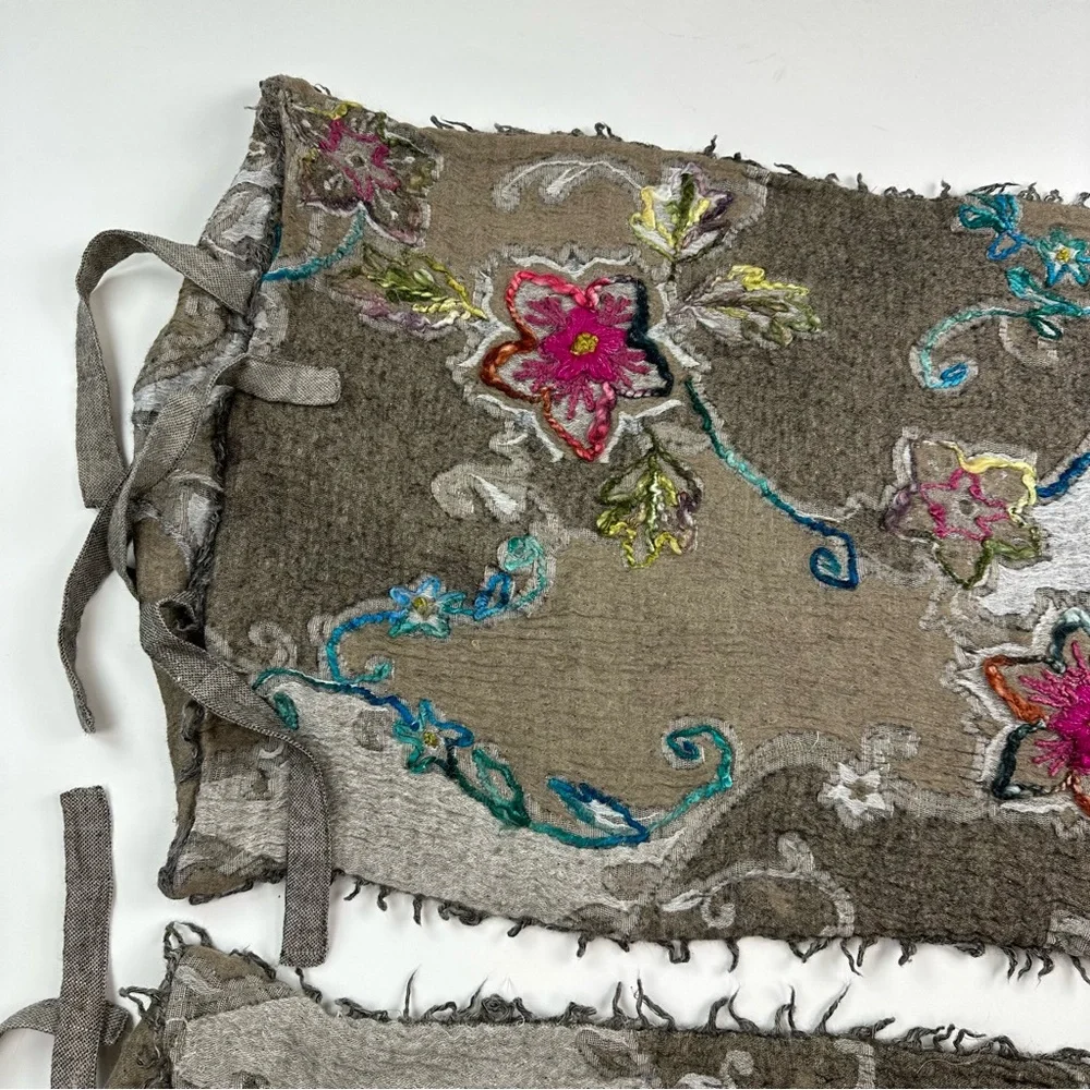 Soft Surroundings Artsy Floral Embroidered Unique Pillow Case Shams